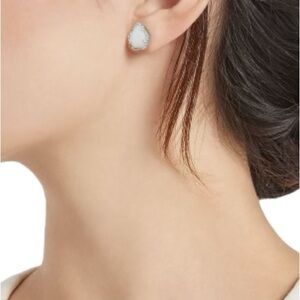 NWT- Kendra Scott Tessa Rhodium Plated stud earrings are adorned with beads.